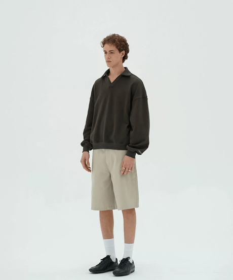 V-Neck Pullover Sweatshirt / 2color