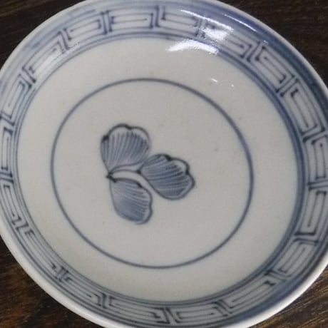 古伊万里　染付　蓮花文　蓋付き茶椀A　江戸期
