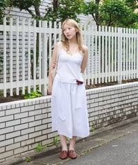 1990s CLAUDE ramie x cotton mid length skirt
