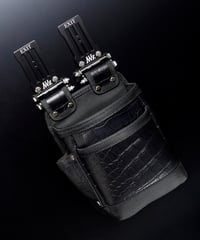 【数量限定】本革クロコ柄 腰袋２段 M