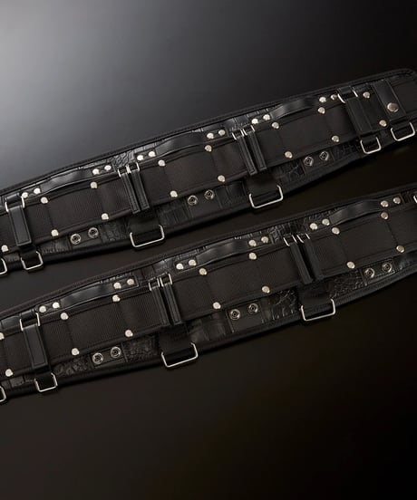 【数量限定】 本革クロコ柄 ジョイントウェストサポーター M/L