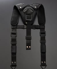 【数量限定】 本革クロコ柄 サスペンダー ショルダーパッド付