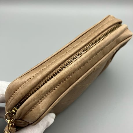 CHANEL (シャネル) ヴィンテージ マトラッセ フリンジ クラッチバッグ ハンドバッグ