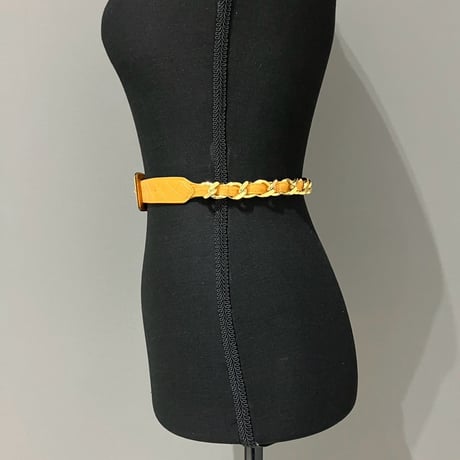 CHANEL (シャネル) ヴィンテージ 31 RUE CAMBON ブラウン レザー チェーン ベルト