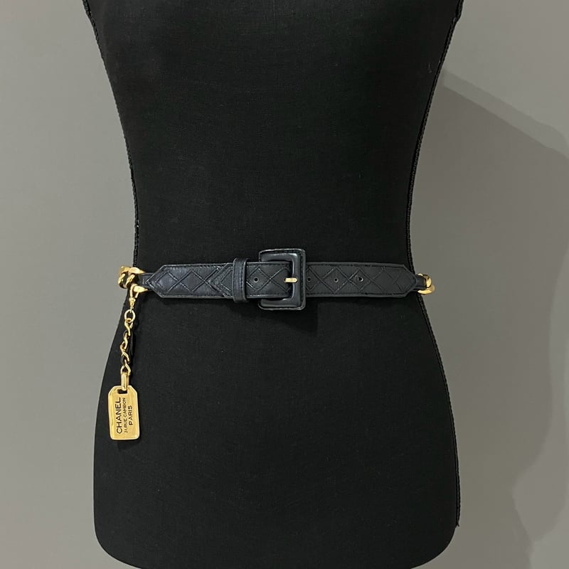 CHANEL (シャネル) ヴィンテージ 31 RUE CAMBON ブラック レザー チェー