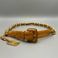 CHANEL (シャネル) ヴィンテージ 31 RUE CAMBON ブラウン レザー チェーン ベルト