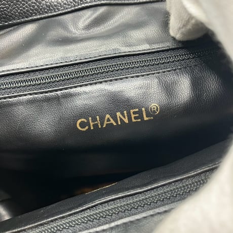 CHANEL (シャネル) ヴィンテージ マトラッセ キャビアスキン ターンロック リュックサック バックパック