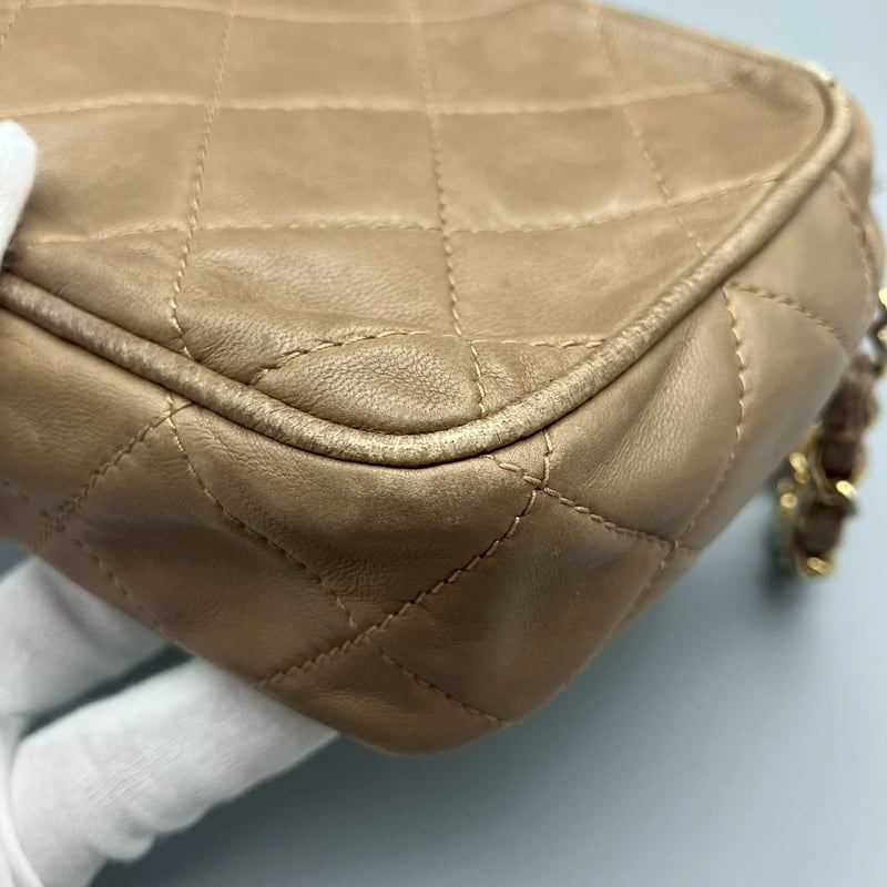 CHANEL (シャネル) ヴィンテージ マトラッセ フリンジ クラッチバッグ