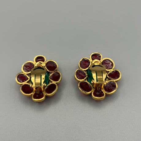 CHANEL (シャネル) ヴィンテージ カラーストーン グリポア イヤリング