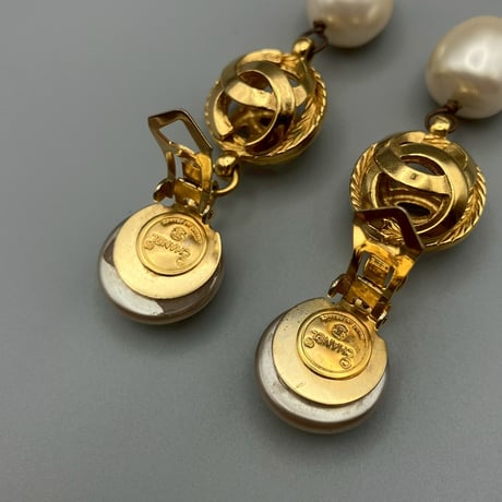CHANEL (シャネル) ヴィンテージ パール ココマーク スイング イヤリング