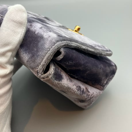 CHANEL (シャネル) ヴィンテージ ベロア ベルベット ターンロック ココマーク ミニハンドバッグ