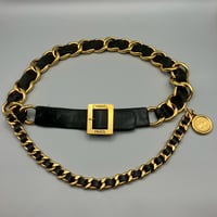 CHANEL (シャネル) ヴィンテージ ロゴ レザー チェーンベルト