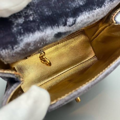 CHANEL (シャネル) ヴィンテージ ベロア ベルベット ターンロック ココマーク ミニハンドバッグ
