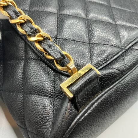 CHANEL (シャネル) ヴィンテージ マトラッセ キャビアスキン ターンロック リュックサック バックパック