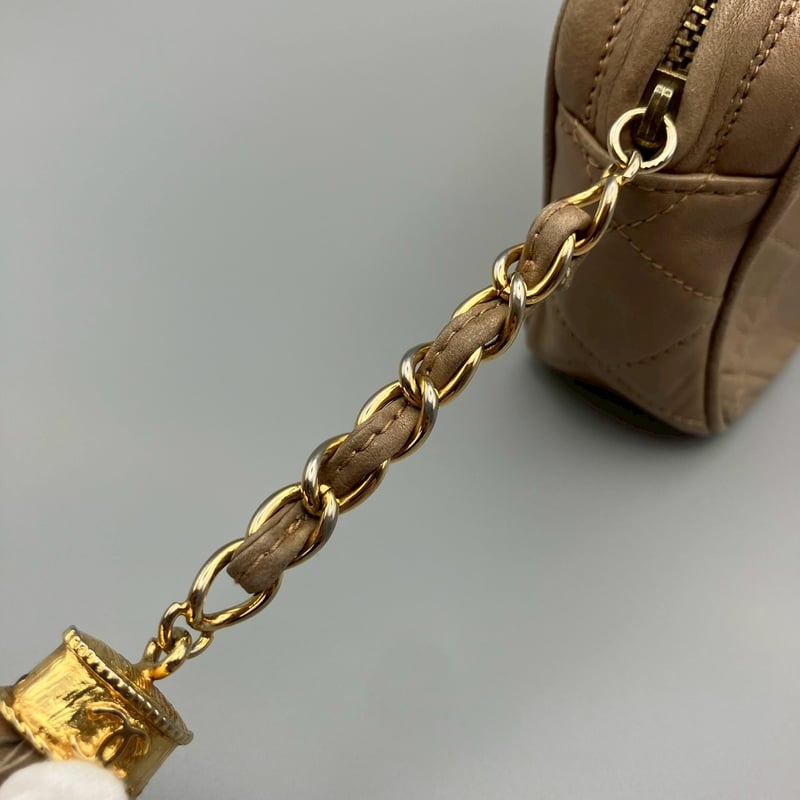 CHANEL (シャネル) ヴィンテージ マトラッセ フリンジ クラッチバッグ
