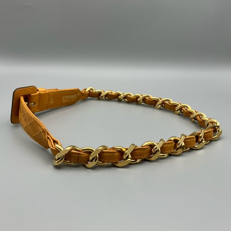 CHANEL (シャネル) ヴィンテージ 31 RUE CAMBON ブラウン レザー チェーン ベルト