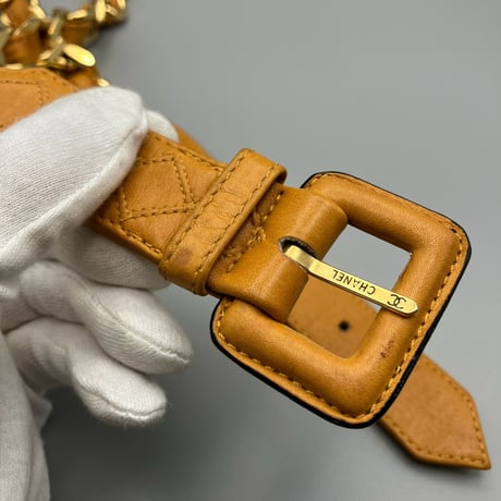CHANEL (シャネル) ヴィンテージ 31 RUE CAMBON ブラウン レザー チェーン ベルト