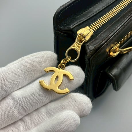 CHANEL (シャネル) ヴィンテージ ターンロック ココマーク レザー クラッチバッグ ハンドバッグ
