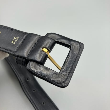 CHANEL (シャネル) ヴィンテージ 31 RUE CAMBON ブラック レザー チェーン ベルト
