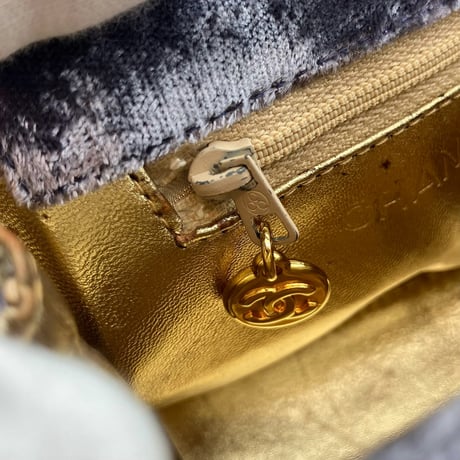 CHANEL (シャネル) ヴィンテージ ベロア ベルベット ターンロック ココマーク ミニハンドバッグ