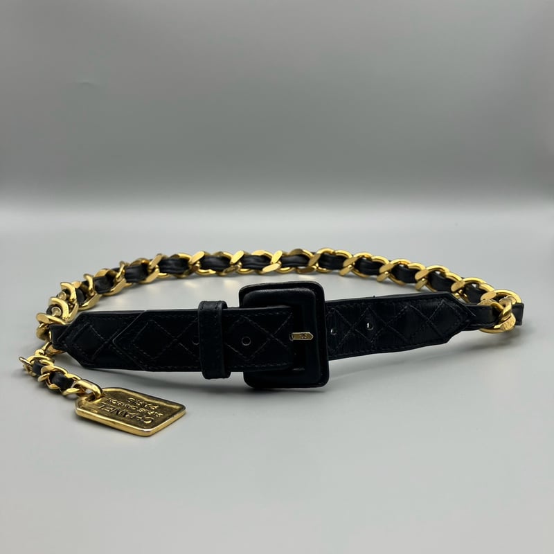 CHANEL (シャネル) ヴィンテージ 31 RUE CAMBON ブラック レザー チェー