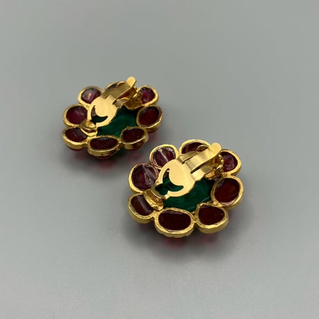 CHANEL (シャネル) ヴィンテージ カラーストーン グリポア イヤリング