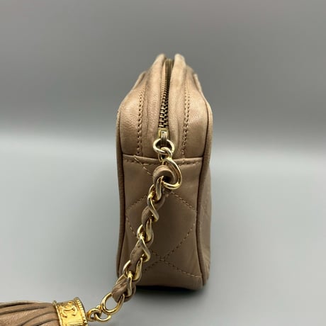 CHANEL (シャネル) ヴィンテージ マトラッセ フリンジ クラッチバッグ ハンドバッグ