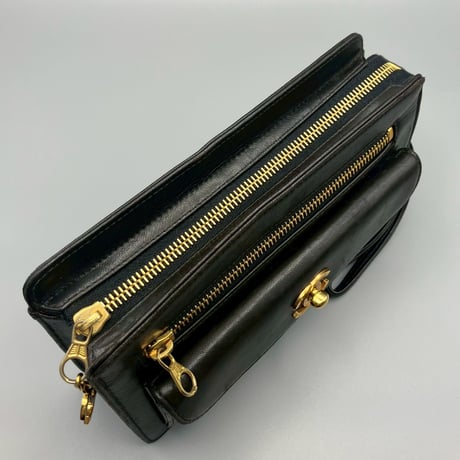 CHANEL (シャネル) ヴィンテージ ターンロック ココマーク レザー クラッチバッグ ハンドバッグ