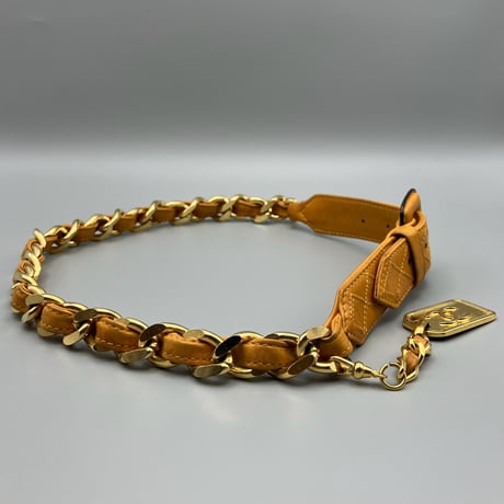 CHANEL (シャネル) ヴィンテージ 31 RUE CAMBON ブラウン レザー チェーン ベルト