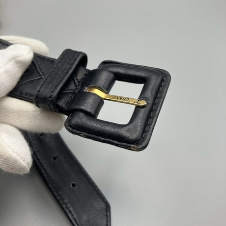 CHANEL (シャネル) ヴィンテージ 31 RUE CAMBON ブラック レザー チェーン ベルト