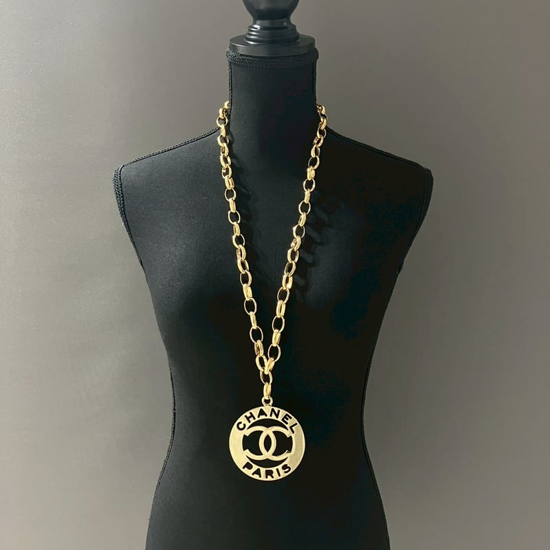 CHANEL (シャネル) ヴィンテージ ココマーク ロゴ ラウンド ネックレス