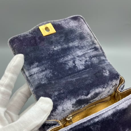 CHANEL (シャネル) ヴィンテージ ベロア ベルベット ターンロック ココマーク ミニハンドバッグ