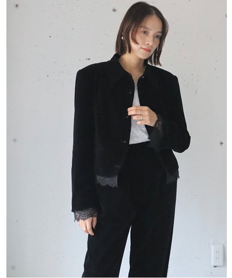 Velvet 3WAY Lace Jacket【BLACK】