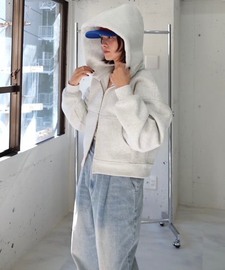 rizotto Big Hood Volume Sweat Parker【Light Gray】