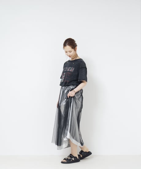 Metallic Tulle Skirt  silver