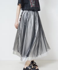 Metallic Tulle Skirt  silver