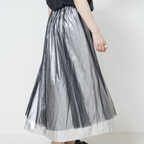 Metallic Tulle Skirt  silver