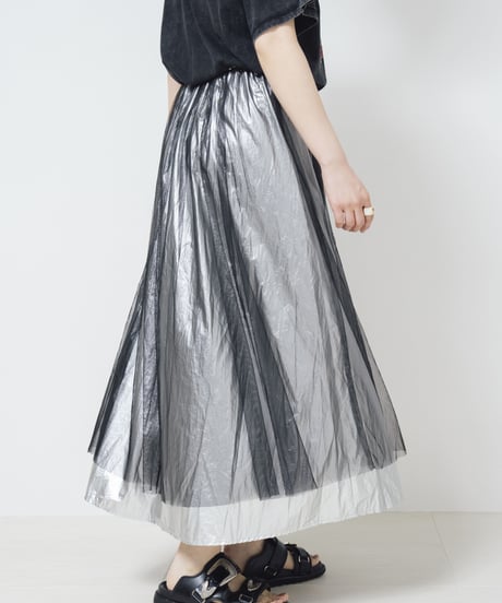 Metallic Tulle Skirt  silver