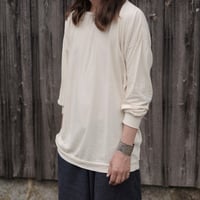 MITTAN / 強撚絹紬糸ワイド長袖 / T-42 / 生成