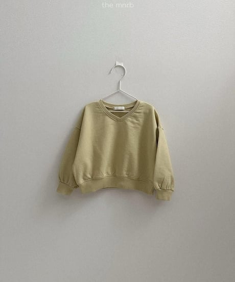 【minirobe】Low V-Neck Sweatshirt