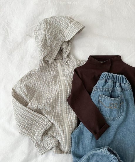 【minirobe】Stitch Denim Jogger