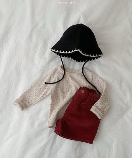【minirobe】Cotton Eyelet Long Sleeve Tee