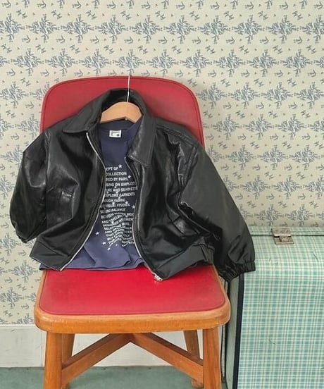 【Minimal】Soft Leather Zip-up Jumper