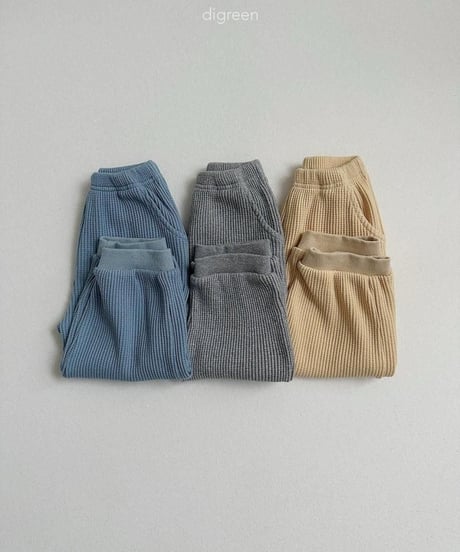 【digreen】Flat Waffle Pants