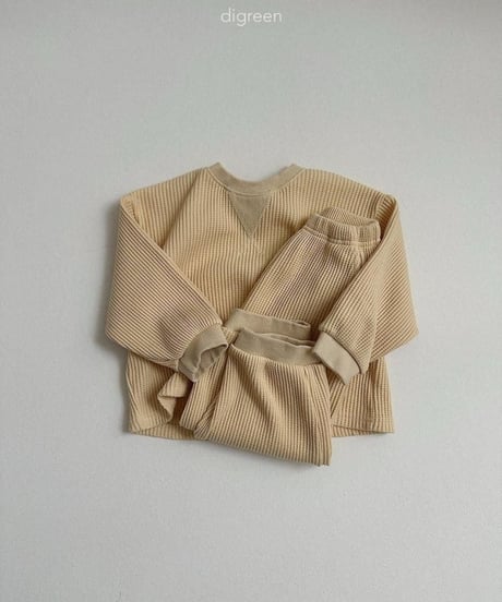 【digreen】Flat Waffle Pants