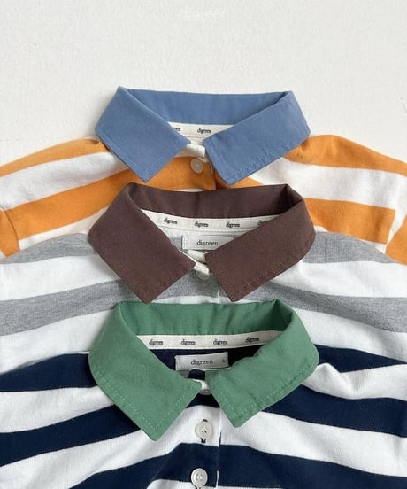 【digreen】Striped Collar Sweatshirt