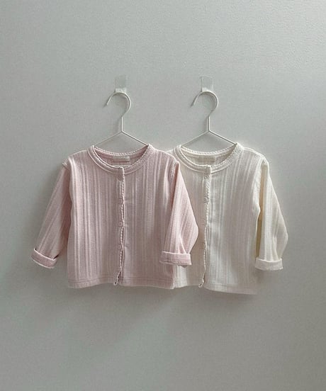 【minirobe】Eyelet Cardigan