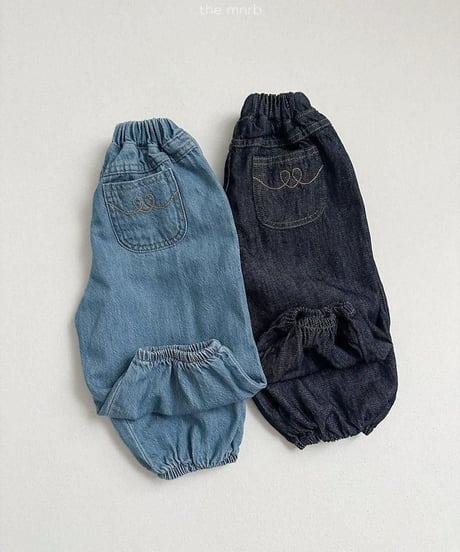 【minirobe】Stitch Denim Jogger
