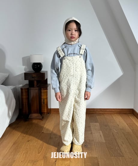 【jejeunosity】corduroy berry flower overall