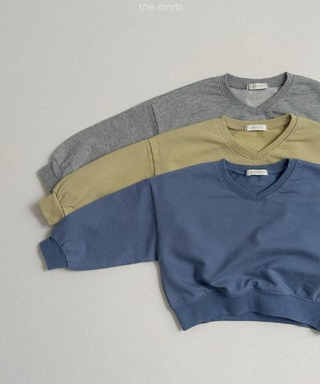 【minirobe】Low V-Neck Sweatshirt